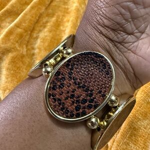 Gold and Brown Textured Bracelet